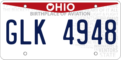 OH license plate GLK4948