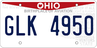 OH license plate GLK4950