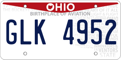 OH license plate GLK4952