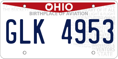 OH license plate GLK4953