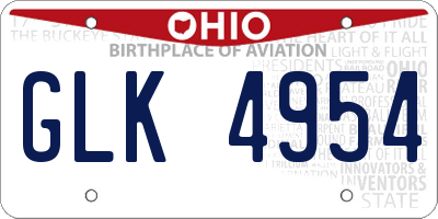 OH license plate GLK4954