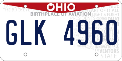 OH license plate GLK4960