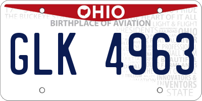 OH license plate GLK4963