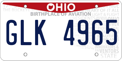 OH license plate GLK4965