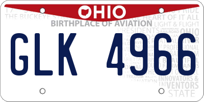 OH license plate GLK4966