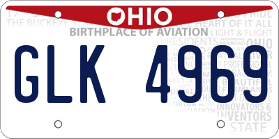 OH license plate GLK4969