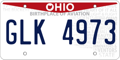 OH license plate GLK4973