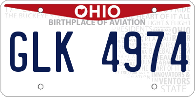 OH license plate GLK4974