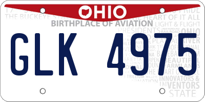 OH license plate GLK4975
