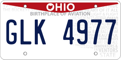 OH license plate GLK4977