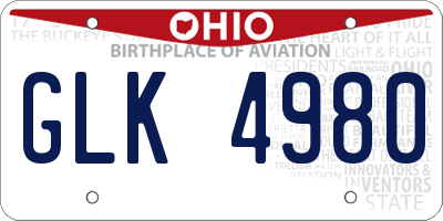 OH license plate GLK4980