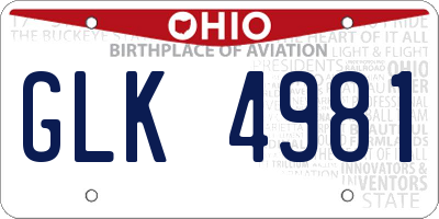OH license plate GLK4981