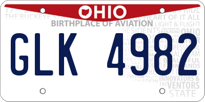 OH license plate GLK4982