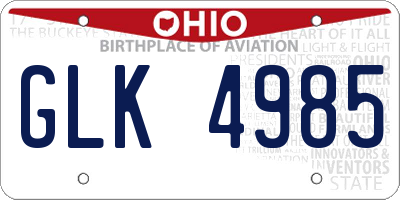 OH license plate GLK4985