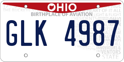OH license plate GLK4987