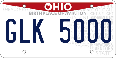 OH license plate GLK5000