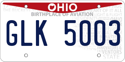 OH license plate GLK5003