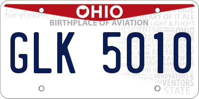 OH license plate GLK5010