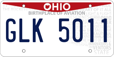 OH license plate GLK5011
