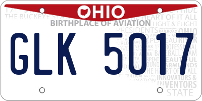OH license plate GLK5017