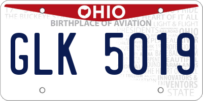 OH license plate GLK5019