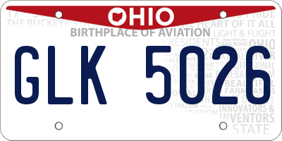 OH license plate GLK5026