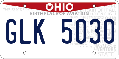 OH license plate GLK5030