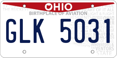 OH license plate GLK5031