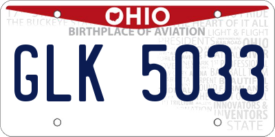 OH license plate GLK5033