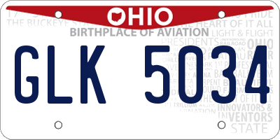 OH license plate GLK5034