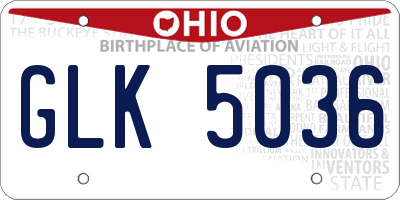 OH license plate GLK5036