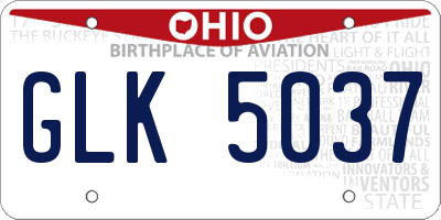 OH license plate GLK5037