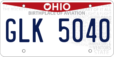 OH license plate GLK5040