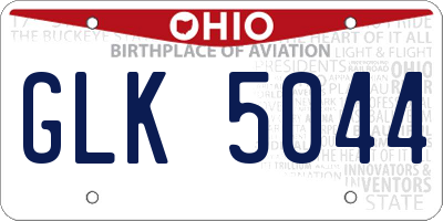 OH license plate GLK5044