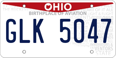 OH license plate GLK5047