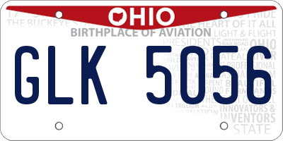 OH license plate GLK5056
