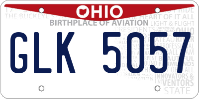 OH license plate GLK5057
