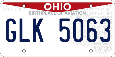 OH license plate GLK5063