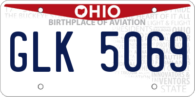 OH license plate GLK5069
