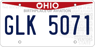 OH license plate GLK5071