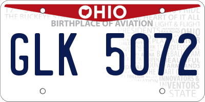 OH license plate GLK5072