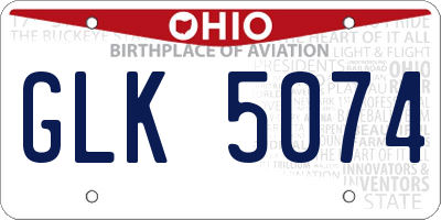OH license plate GLK5074