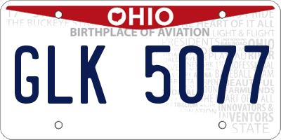 OH license plate GLK5077