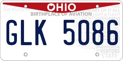 OH license plate GLK5086