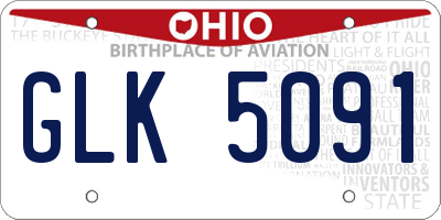 OH license plate GLK5091