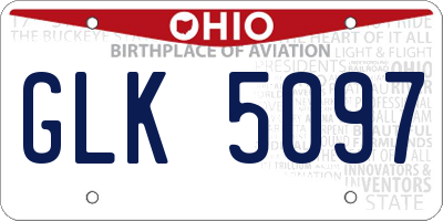 OH license plate GLK5097