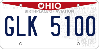 OH license plate GLK5100
