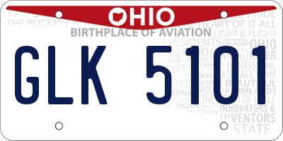 OH license plate GLK5101