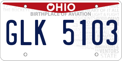 OH license plate GLK5103