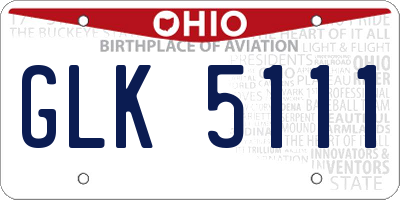 OH license plate GLK5111